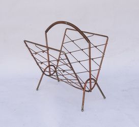 Mid Century Wrought Iron Magazine Rack