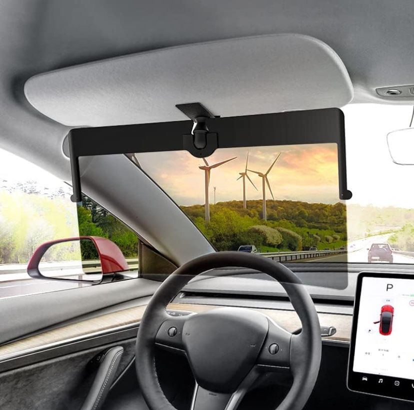 Sun Visor Extender for Car, Veharvim Upgraded Polarized Car Visor Extender Sun Blocker UV400, Universal Visor Extension for Car Visor, Clip on Sun Vis