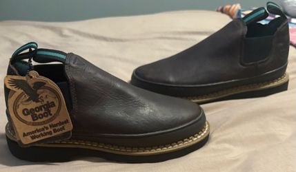 Georgia Boot Men’s Romeo Leather Slip-On Work Shoes Size [7M] – Like New