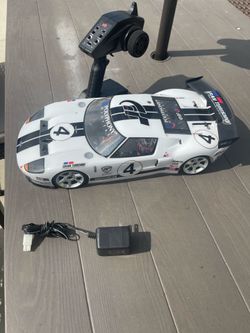 Ford GT race car RC remote control has 4 new batteries for the remote and has a rechargeable battery for the car it’s charges and ready to use works b