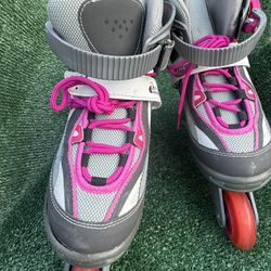 Women’s Chicago Rollerblades Elegant Gray With Pink Laces And Trim Size 7
