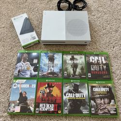 Microsoft Xbox One S Console + 8 Top Games +  New Vertical Stand