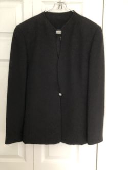 Kasper Blazer Black One Button Structured Women skirt 4 & blazer 6.