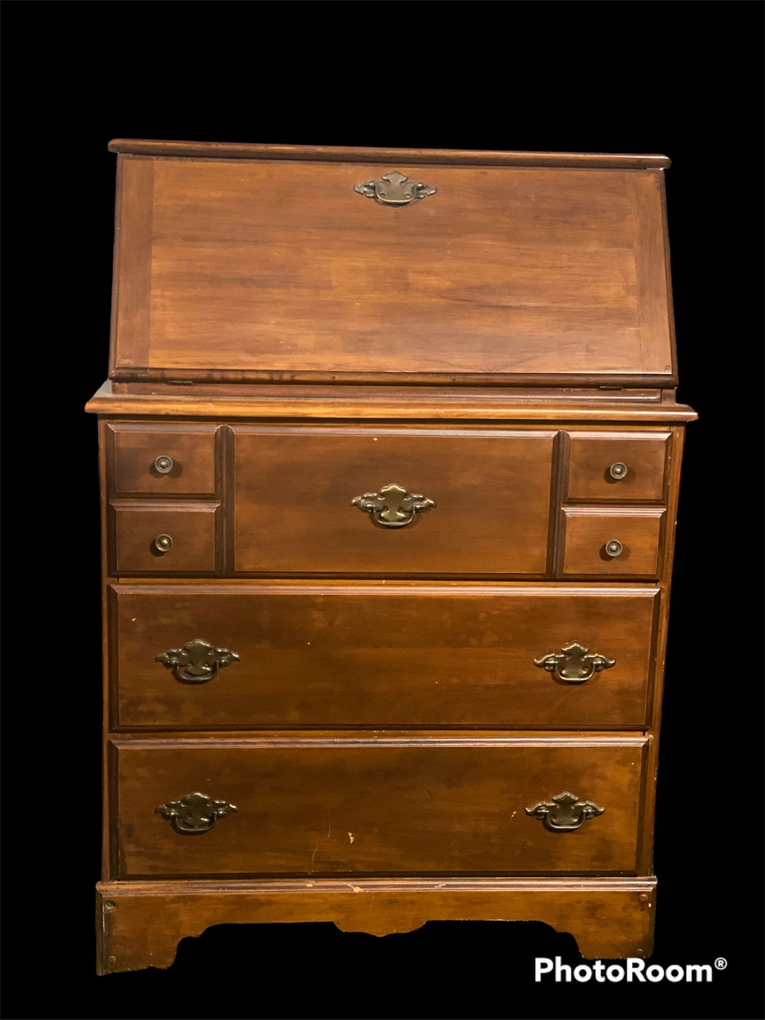 Wood Desk Vintage Secretary 