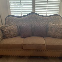 Couch and six table chairs