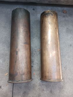 Vintage (set) Brass 105 MM m14 shell casing dated 1954