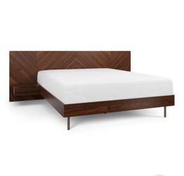 Wooden Bed Frame with Mattress