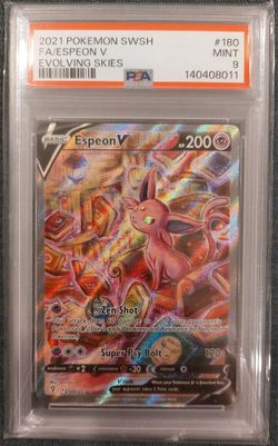 Espeon V Full Art PSA 9 Evolving Skies #180