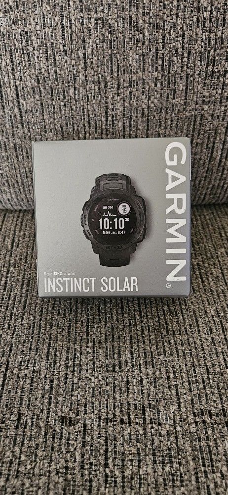 Garmin Instinct Solar Rugged GPS Smartwatch - Graphite NEW SEALED