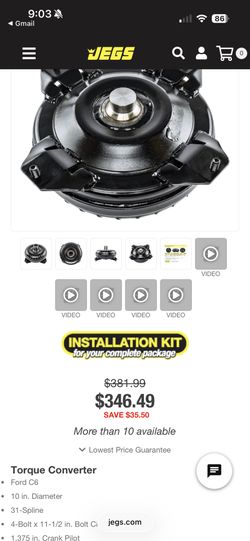 Stall Converter For A C6 Transmission