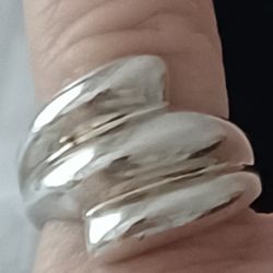 Vtg.sterling.silver Coil Ring- Sz6