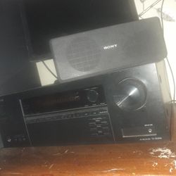 Onkyo Receiver Txsr494 With  6 Sony Speakers and Powered Subwooger Sony