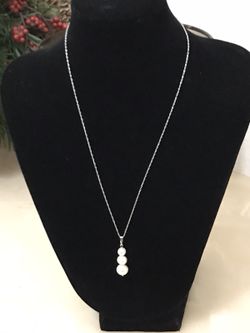 Pure 925 silver pearl necklace