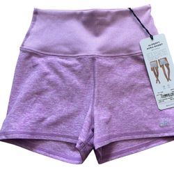 NWT Alo Yoga Alosoft Aura shorts Pink Lavender Heather sz XXS Gym Run High Waist