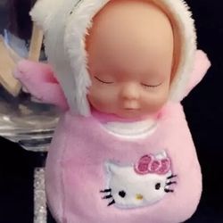 Girl My FIRST KITTEN Cat pink BABY DOLL ORNAMENT