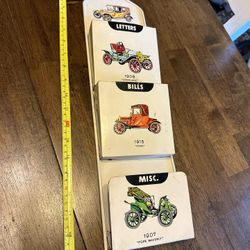 Vintage, Metallic Cars, Letter, And Bill Holder