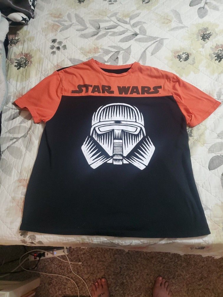 Star Wars Stormtrooper T Shirt Back And Orange Size Large