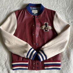 Gucci Blind For Love Bee Leather Bomber Jacket