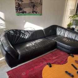 Curvy L Shaped Leather Sofa