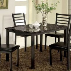 Black Dining Table 5 PCS Dining Room

