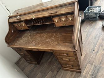 Roll Top Wood Desk