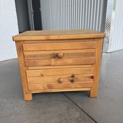 Rustic Pine Nightstand / Small Dresser. Solid Wood 