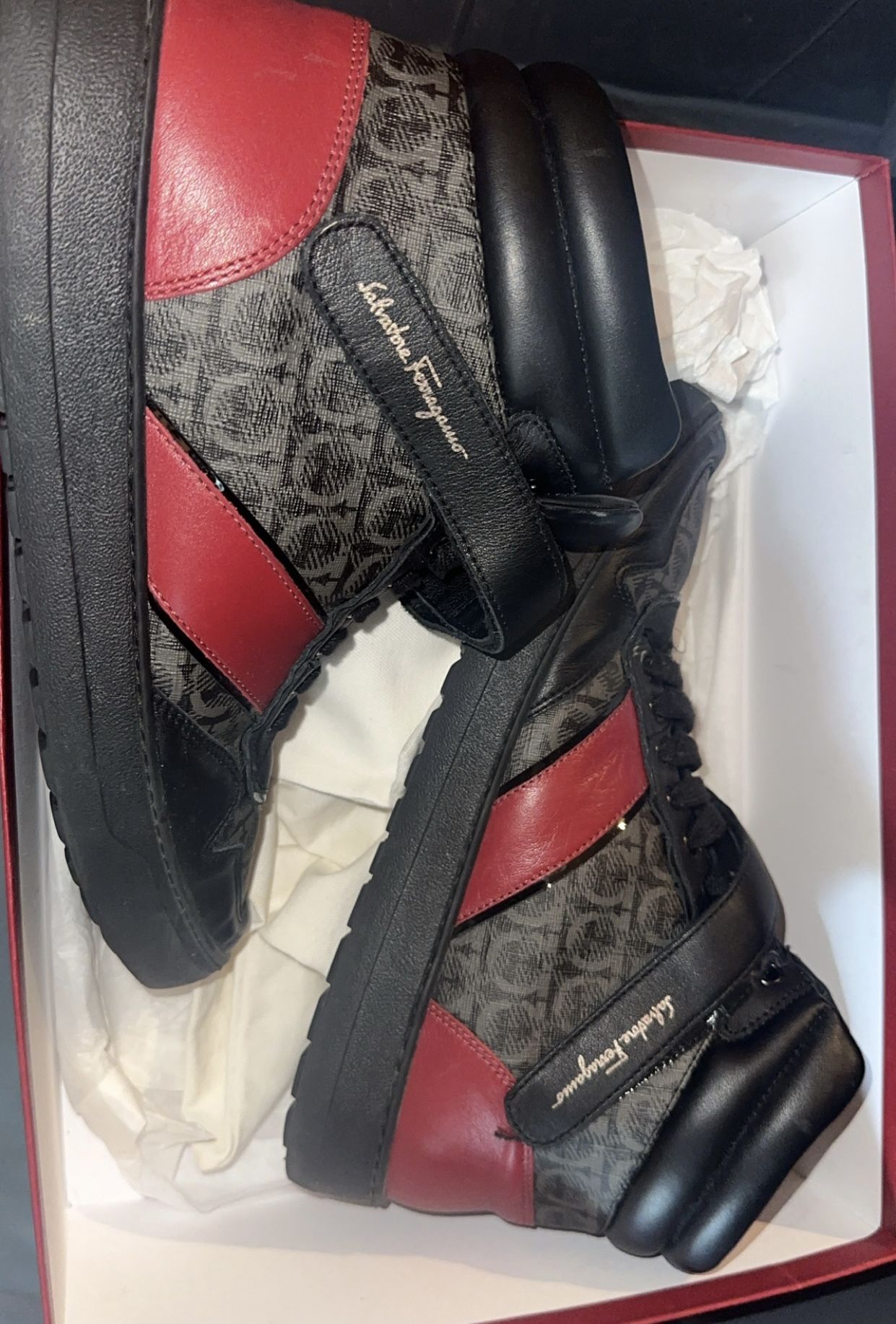 salvatore ferragamo high top tennis shoes OBO