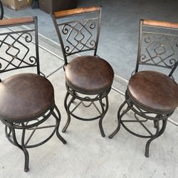 Golden Brown Metal Barstools 