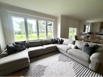 Grey L-Shaped Sectional Sofa with Chaise
