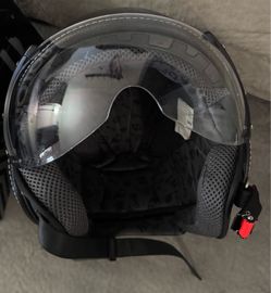 Black Retro 3/4 Helmet motorcycle scooter Medium