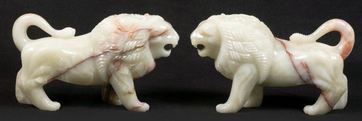Set of 2 onyx lions