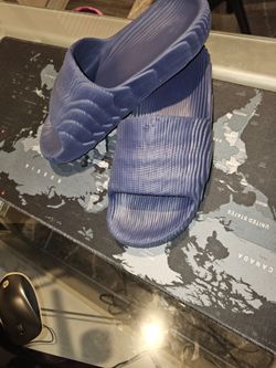 Blue Adidas Adilette Slides for Men - Size 10