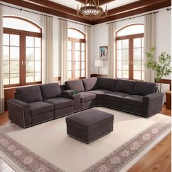 8 Piece Brown Modular Sofa ** New In Boxes**