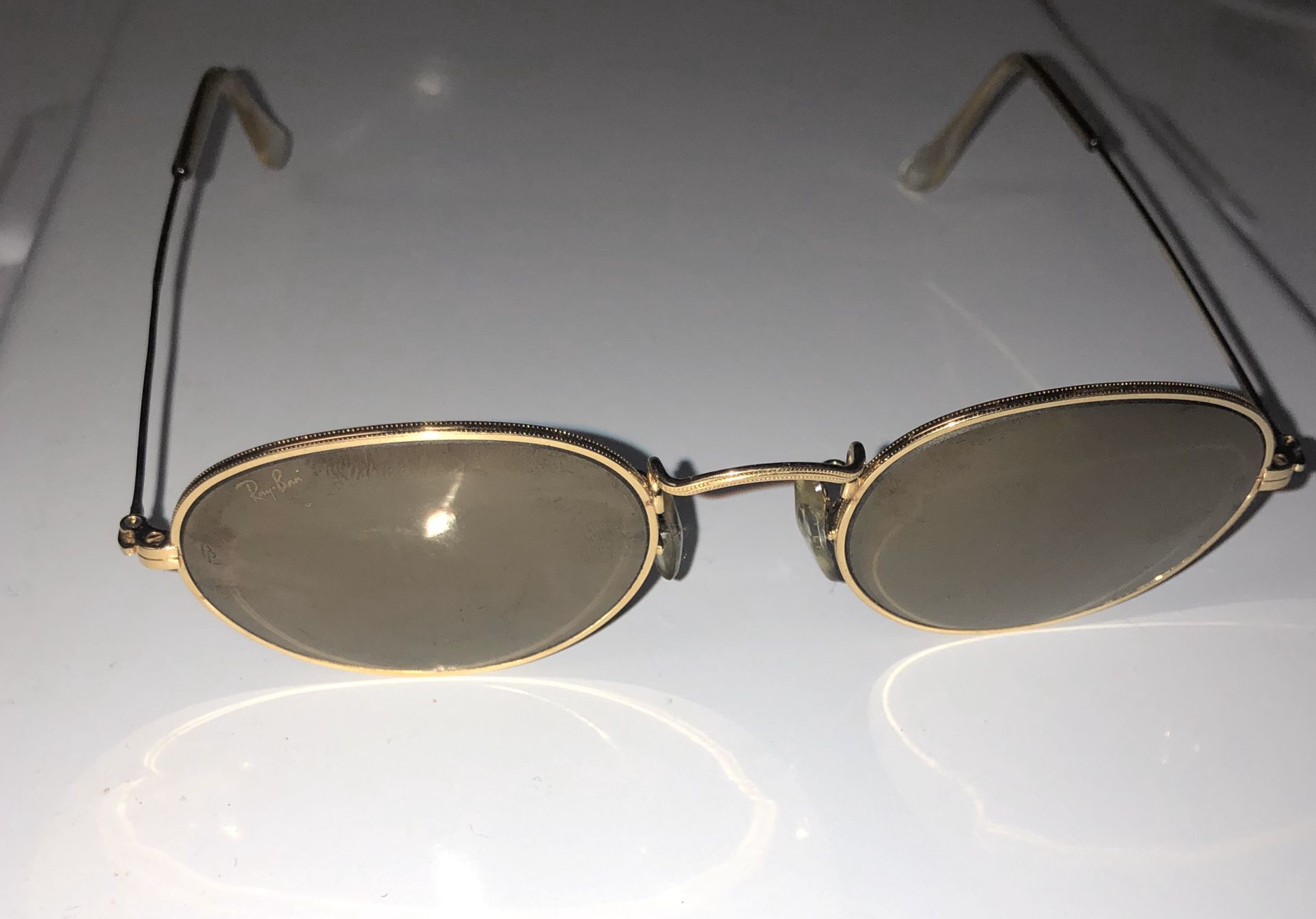 Vintage Ray Ban B&L USA Diamond Hard GOLD MIRROR Sunglasses w/ No Case