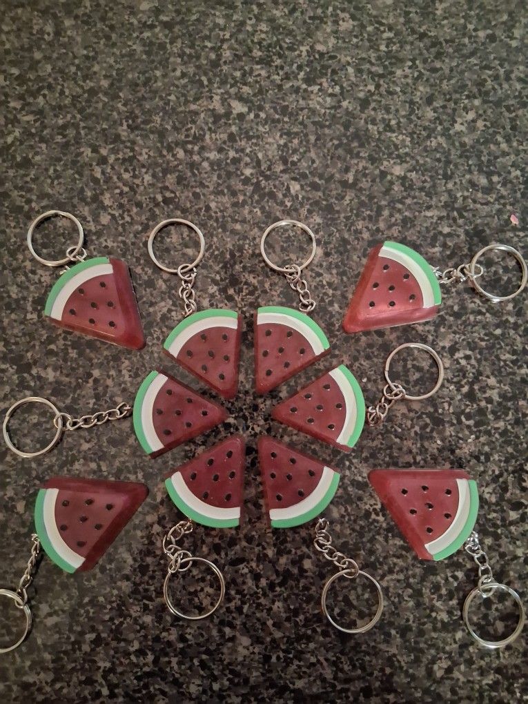 Watermelon Slice Keychains Sm5& Lg6$ Each