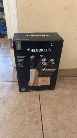 Henckels Statement 15-Pc Knife Block Set, Razor-Sharp, German Engineered Informed by 100+ Years of Mastery. Dishwasher safe, Comfortable Grip Ideal fo