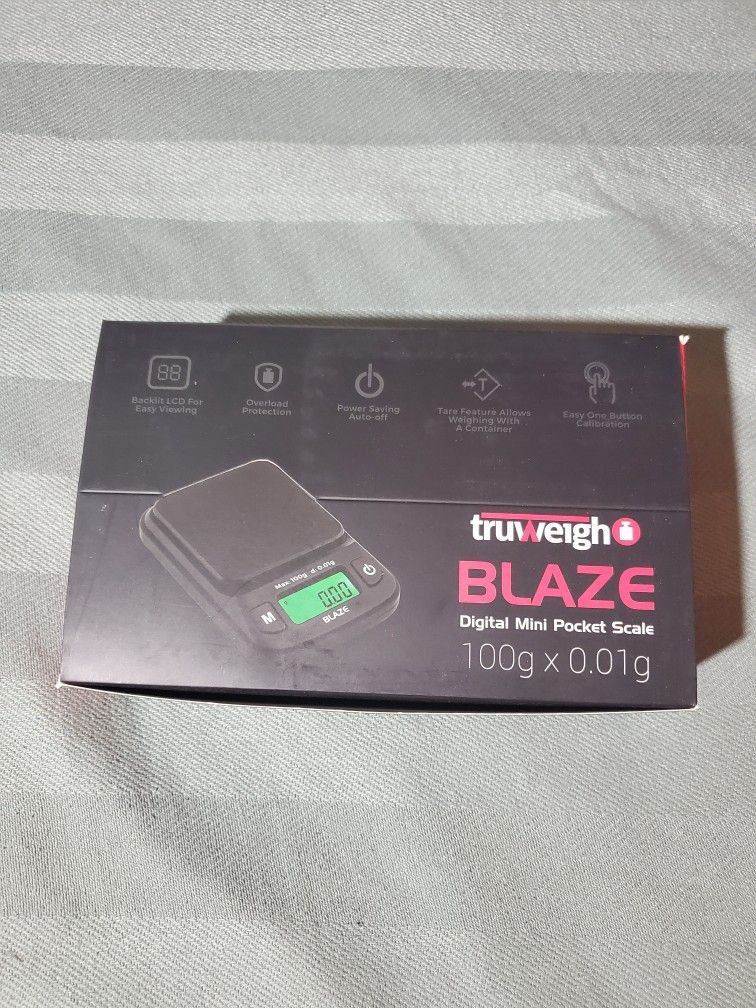 Truweigh
Blaze digital mini scale 100g x 0.01g black