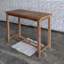 New Solid Teak Outdoor Bar Table 24x49”