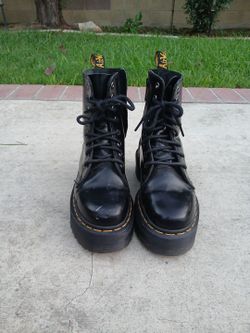 Dr. Martens Black Platform Lace-Up Boots