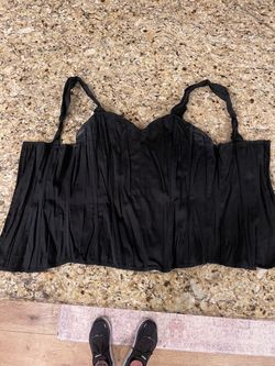 Black Cloth Corset Bustier Top