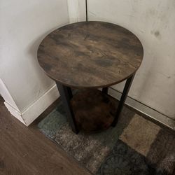 Faux Wood Side Table 