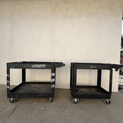 Two Push Work Carts 
