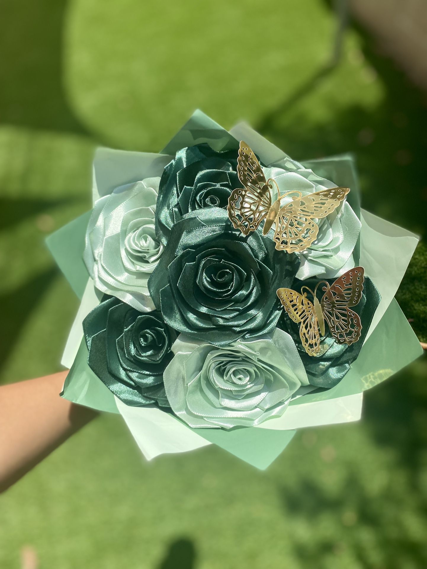 Green Ribbon Bouquet