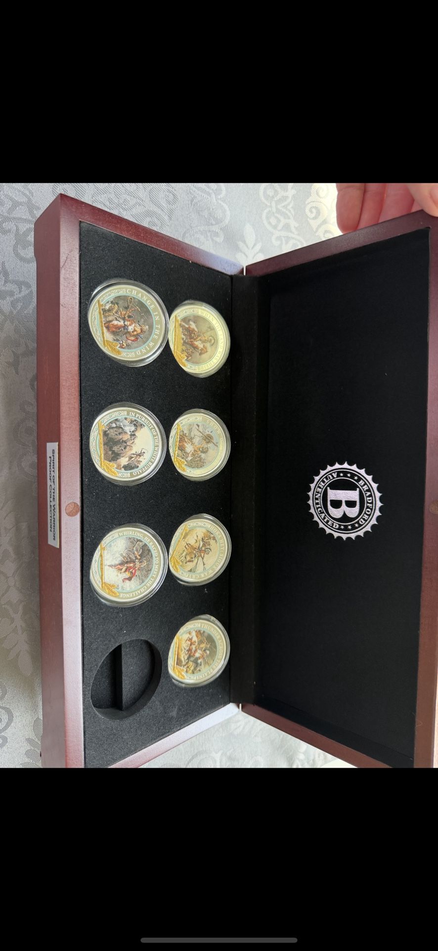BRADFORD EXCHANGE: Spirit of Warrior, Proof Collection, 99.9% silver plated, 7/8