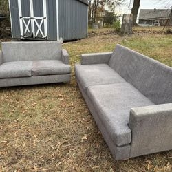 Grey Fabric Sofa Set *Needs Cover 