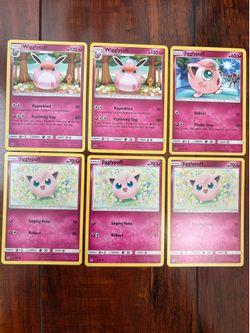 Pokemon Jigglypuff & Wigglytuff Crimson Invasion & Hidden Fates Non Holo Lot NM