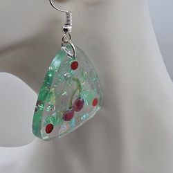 Triangular Cherry Earrings 
