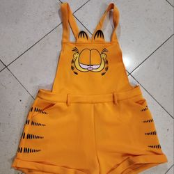 Garfield Shorts Overalls Halloween Costume Cosplay Adult Womens Size XL NWT