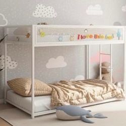 Twin Twin Bunk Bed with Stable Ladder