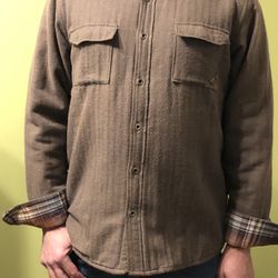 Billabong Mens Large Sage Green Jacket Fleece Lined  Button up 